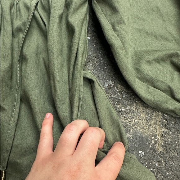 Free People This is Everything Denim Smocked Mini Dress Women’s Small Green NWT - Picture 4 of 12